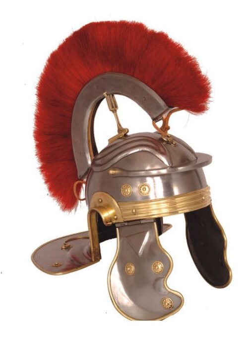Roman Gallic G Centurion Helmet, Red Crest