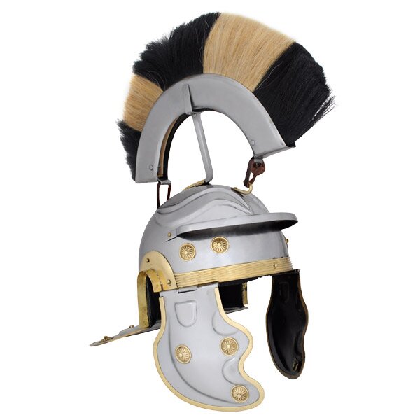 Roman Gallic Helmet, Black and White Crest