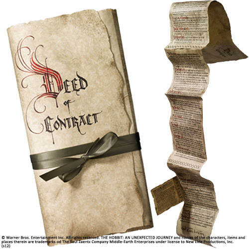 The Hobbit - Bilbo’s Deed of Contract Noble Collection